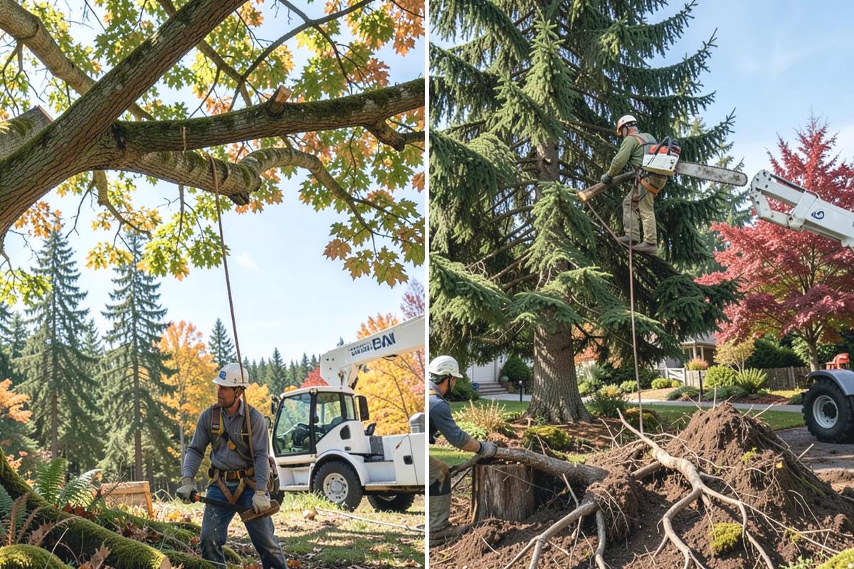 Root pruning in Gold Bar, Snohomish County, WA - Inspect the tree and its site