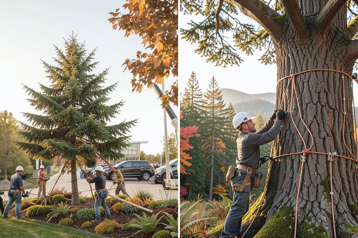 Root pruning in Hamilton, Skagit County, WA - Inspect the tree and its site