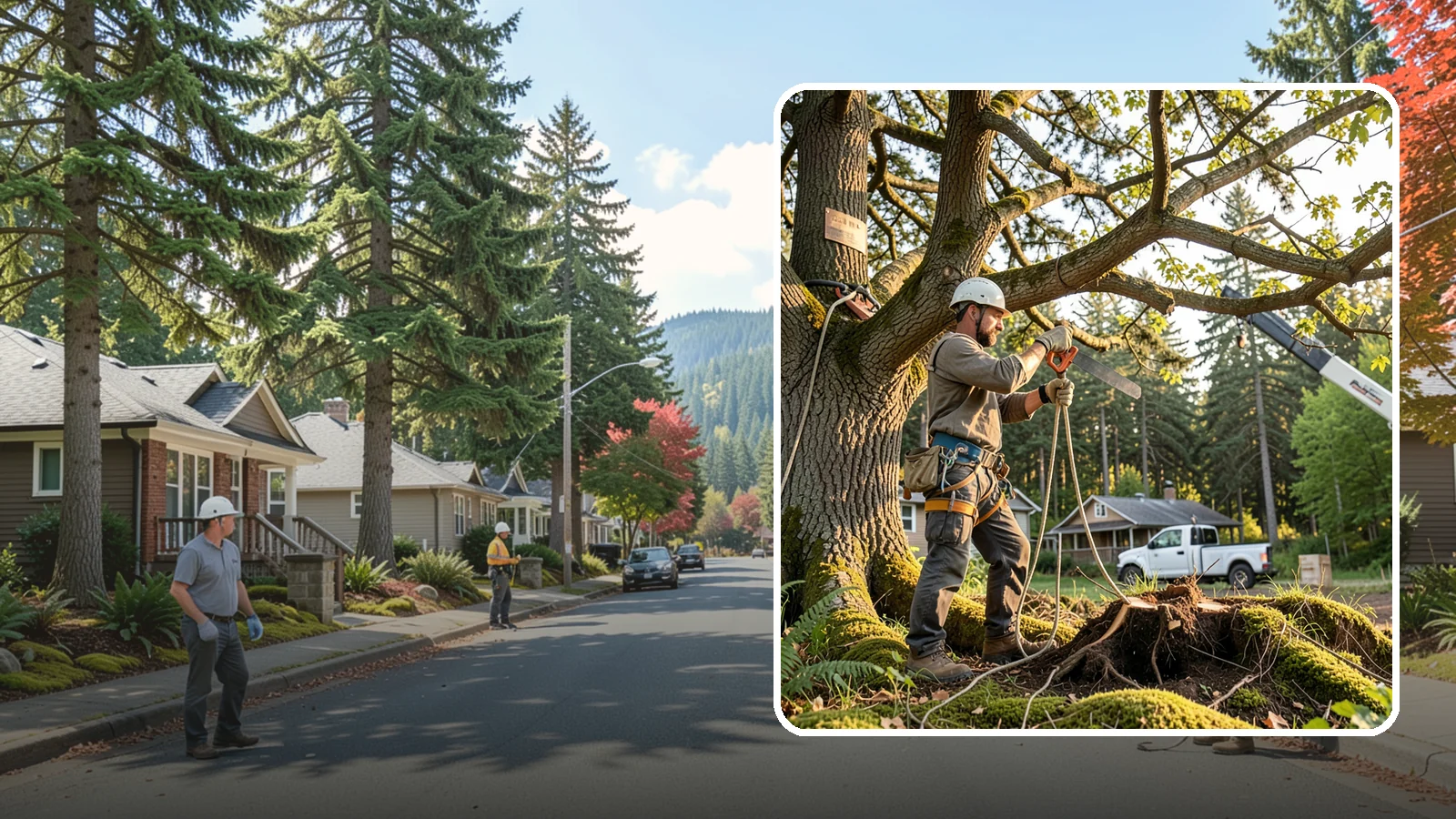 Root pruning in Hunts Point, King County, WA - The controlled cutting of roots to manage growth or prepare for construction.