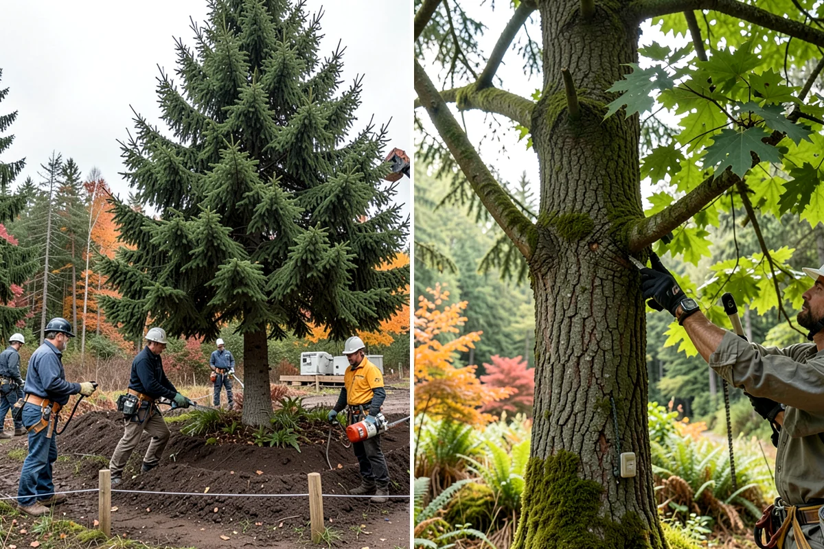 Root pruning in Hunts Point, King County, WA - Inspect the tree and its site