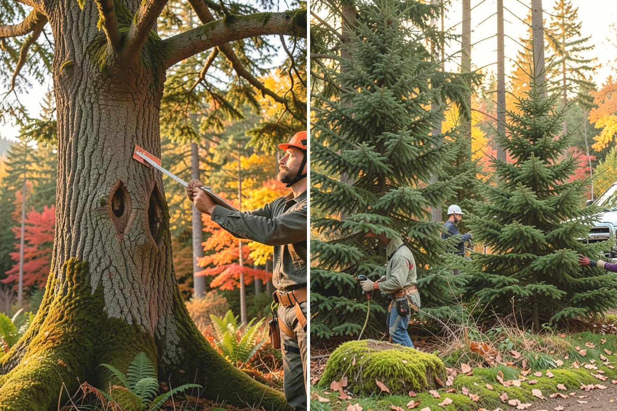 Root pruning in La Conner, Skagit County, WA - Inspect the tree and its site