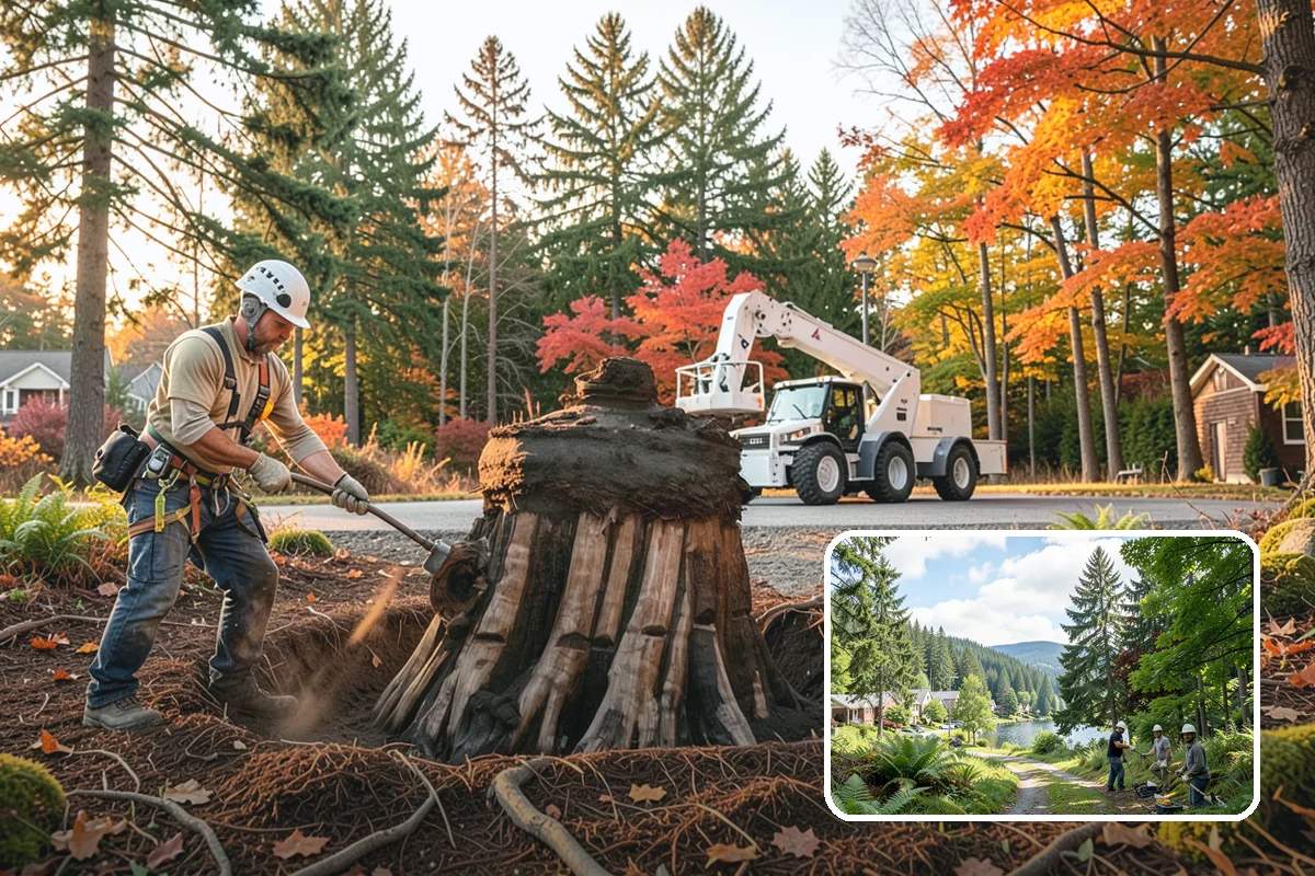 Root pruning in Lake Forest Park, King County, WA - Supports long-term tree health and stability