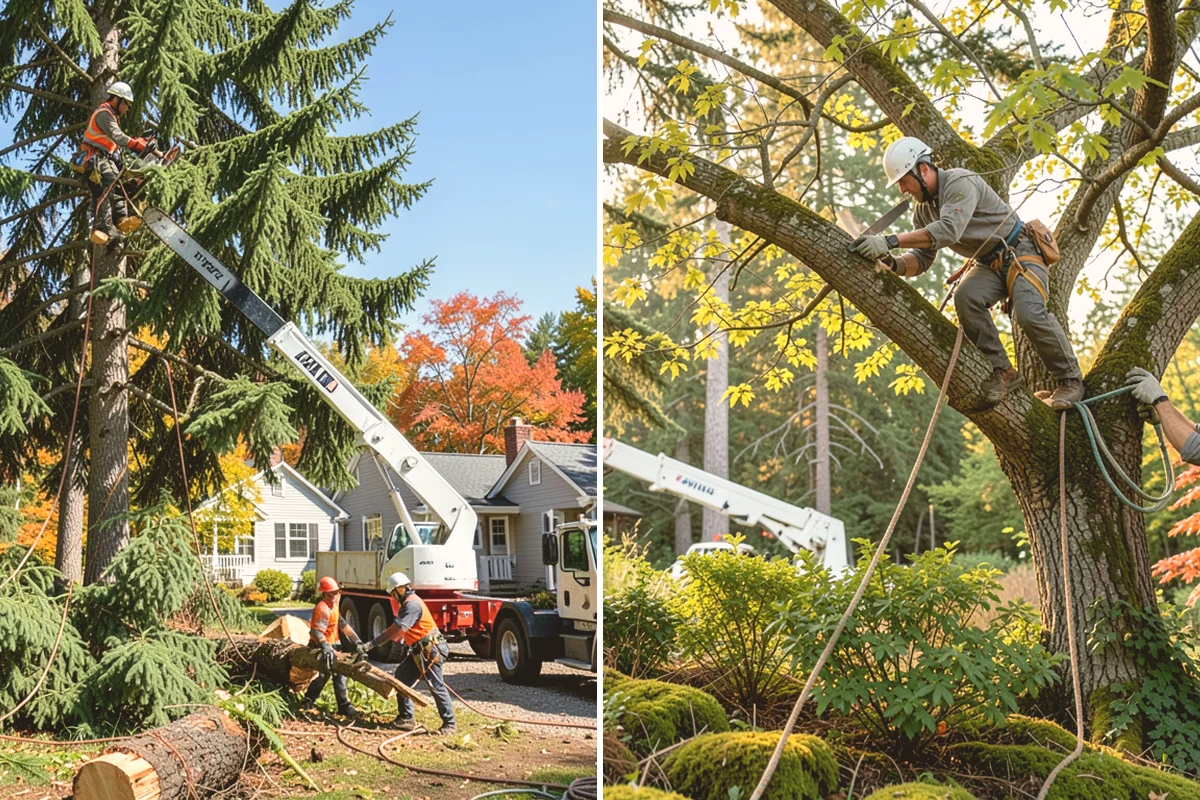 Root pruning in Langley, Island County, WA - Inspect the tree and its site