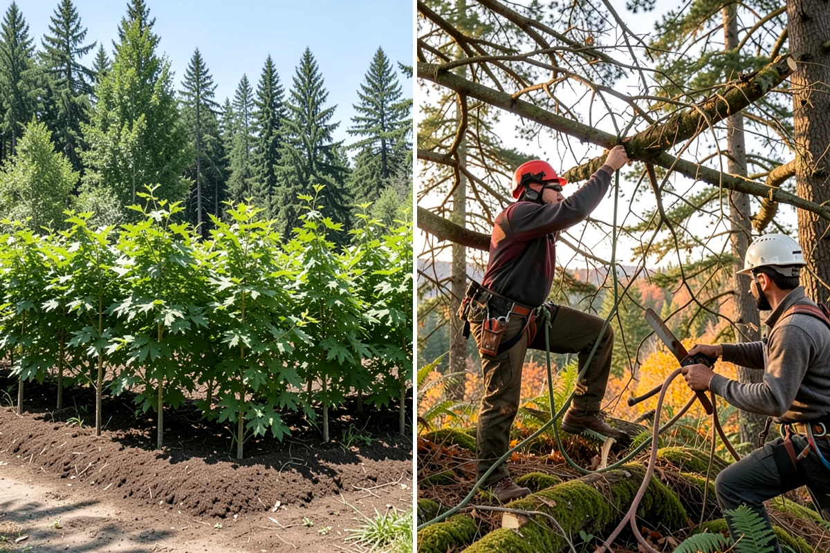 Root pruning in Lyman, Skagit County, WA - Inspect the tree and its site