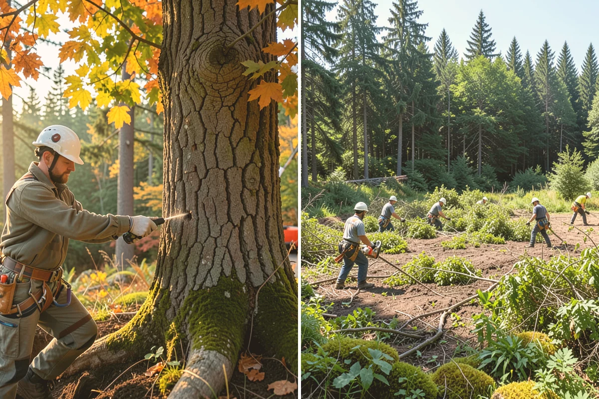 Root pruning in Milton, King County, WA - Inspect the tree and its site