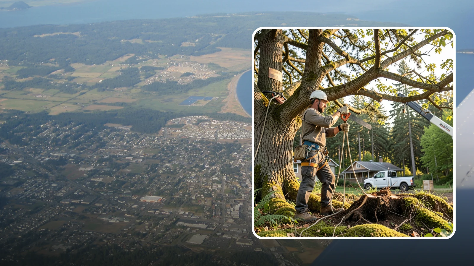 Root pruning in Oak Harbor, Island County, WA - The controlled cutting of roots to manage growth or prepare for construction.