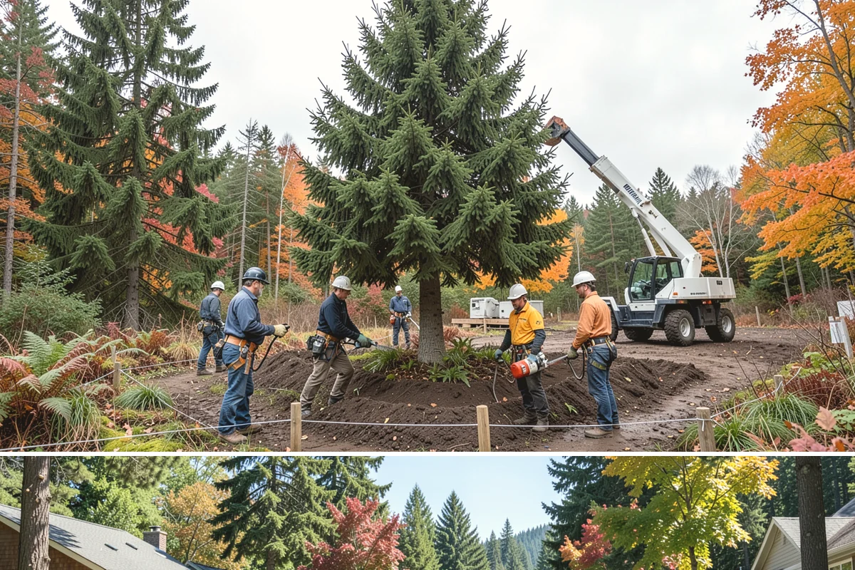 Root pruning in Orting, Pierce County, WA - This service should be performed during dormant seasons to minimize stress on the tree following construction or transplanting...