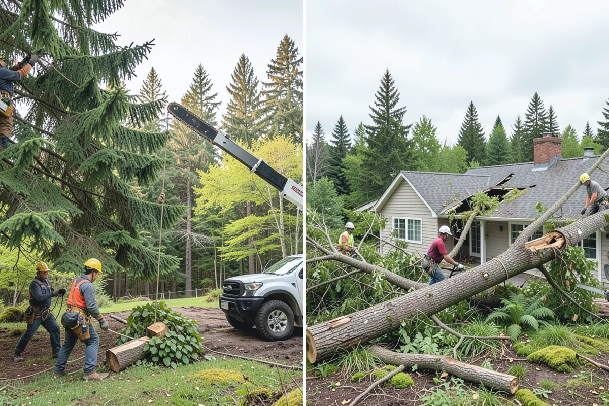 Root pruning in Redmond, King County, WA - Inspect the tree and its site