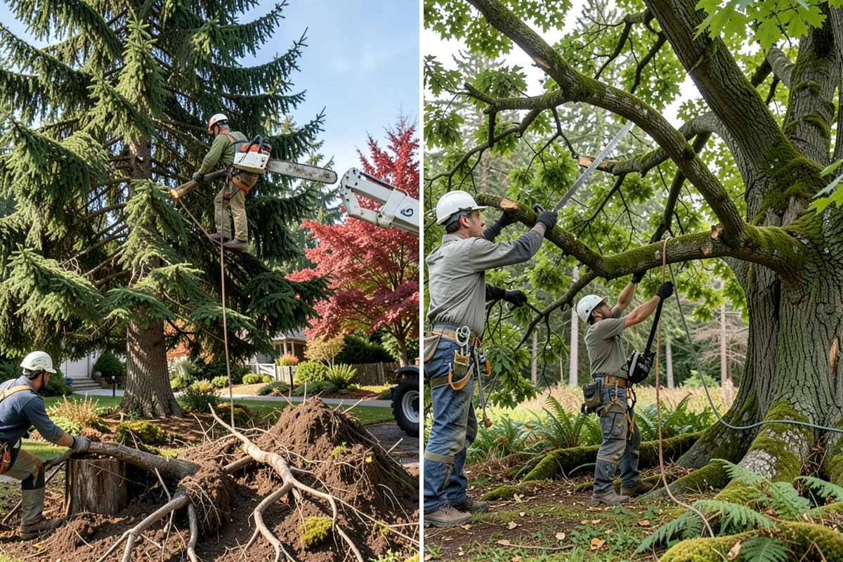 Root pruning in Seattle, King County, WA - Inspect the tree and its site