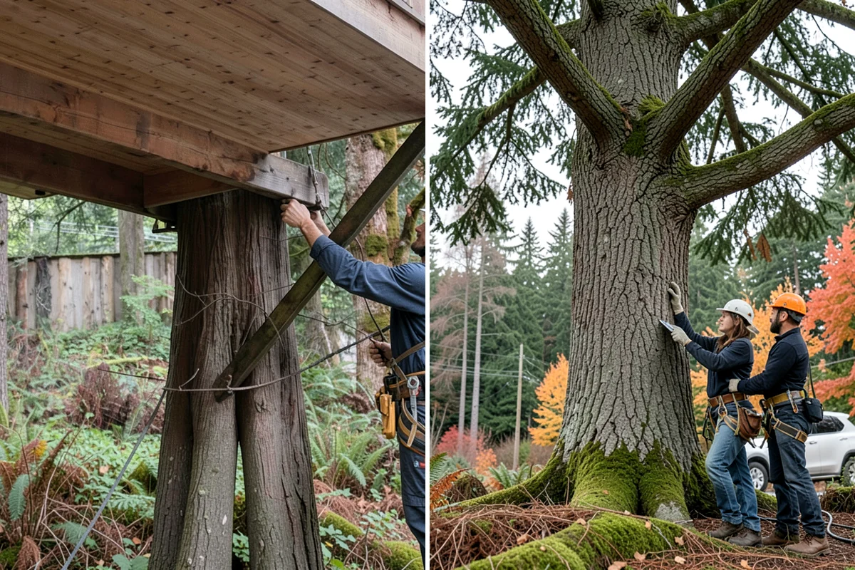 Root pruning in Sedro-Woolley, Skagit County, WA - Inspect the tree and its site