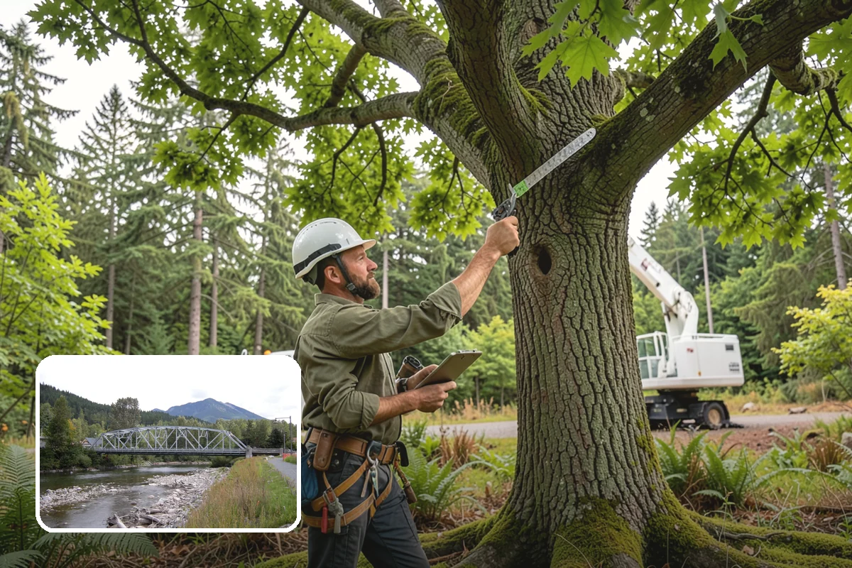 Root pruning in Skykomish, King County, WA - Supports long-term tree health and stability