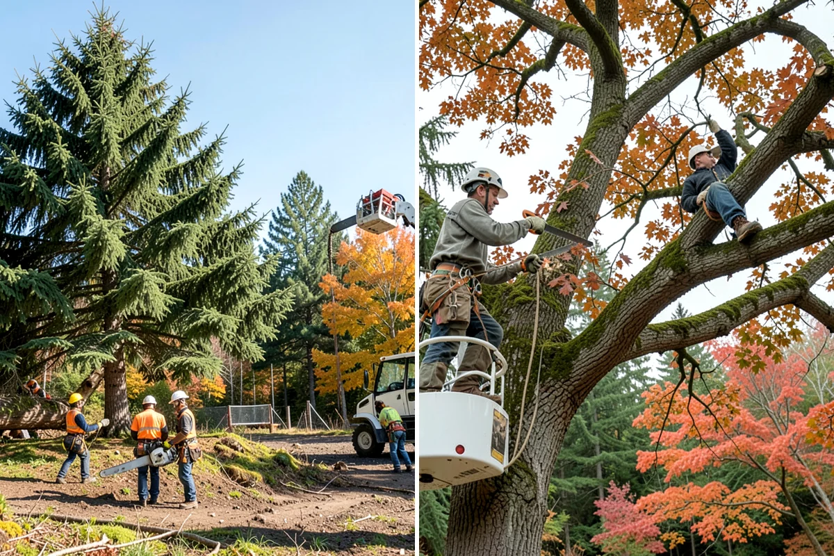 Root pruning in Snoqualmie, King County, WA - Inspect the tree and its site