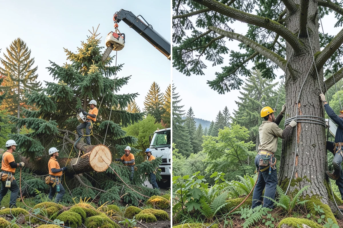 Root pruning in South Prairie, Pierce County, WA - Inspect the tree and its site