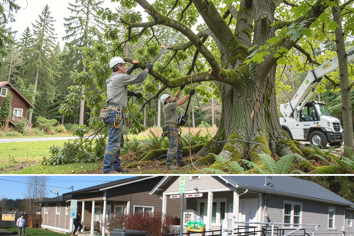 Root pruning in South Prairie, Pierce County, WA - This service should be performed during dormant seasons to minimize stress on the tree following construction or transplanting...