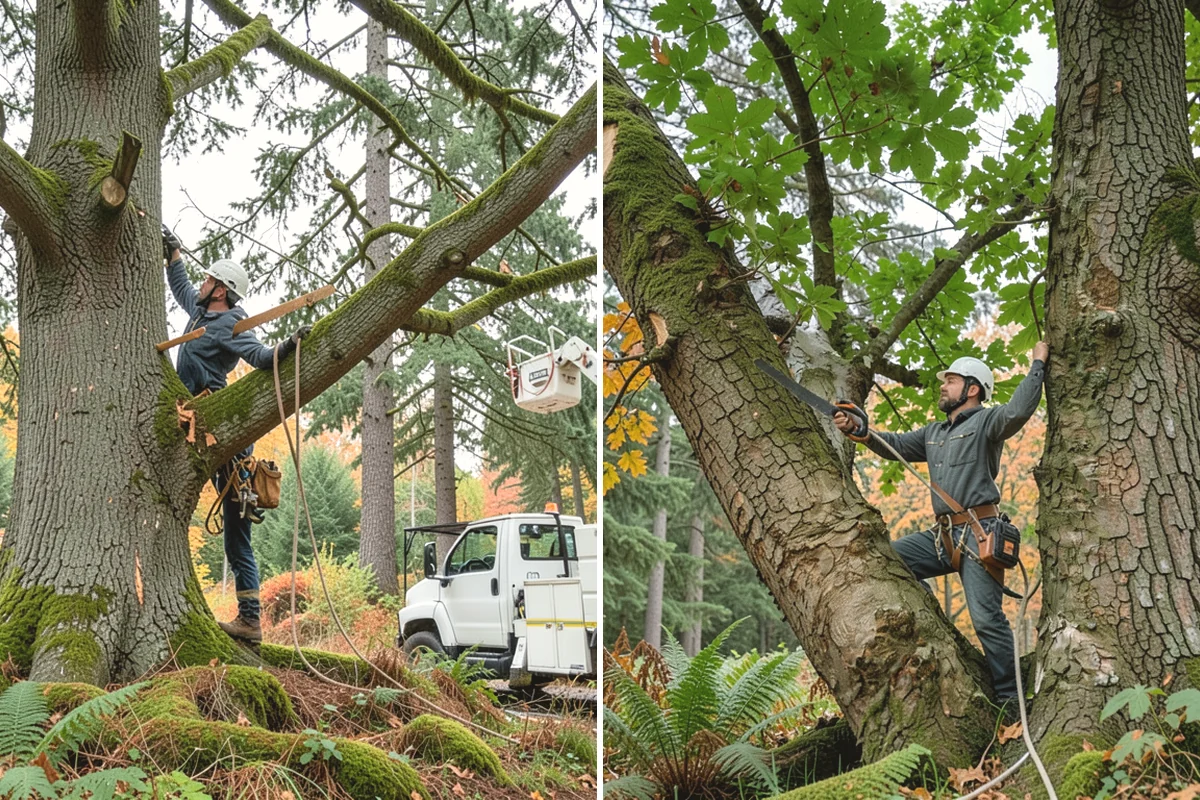 Root pruning in Yarrow Point, King County, WA - Inspect the tree and its site