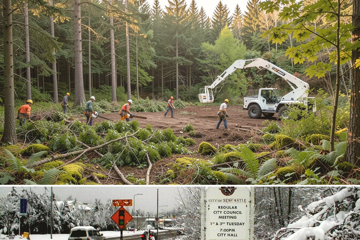 Root removal in Newcastle, King County, WA - Work can generally proceed year-round in the Puget Sound climate but may be delayed during heavy rainfall that creates muddy...
