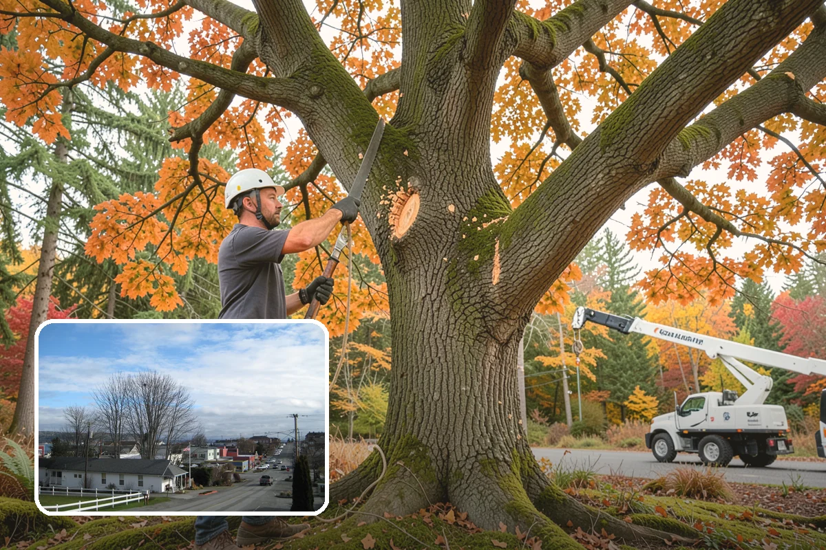 Seasonal pruning in Langley, Island County, WA - Improves tree structure, health, and appearance