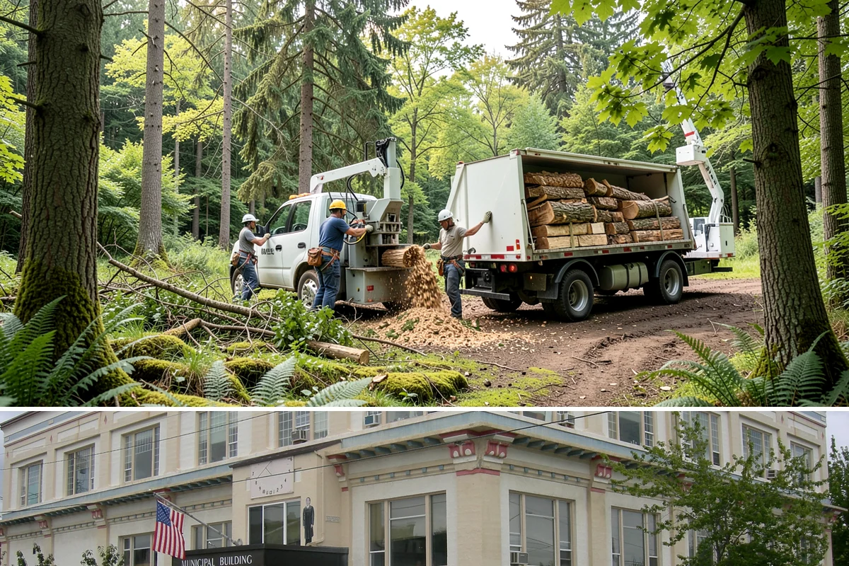 Sidewalk clearance pruning in Anacortes, Skagit County, WA - Work follows recognized arboricultural standards matched to specific site conditions but should avoid dormant seasons that may...