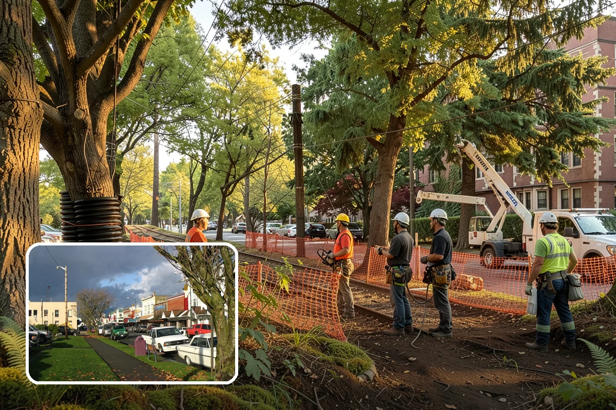 Sidewalk clearance pruning in Arlington, Snohomish County, WA - Improves tree structure, health, and appearance
