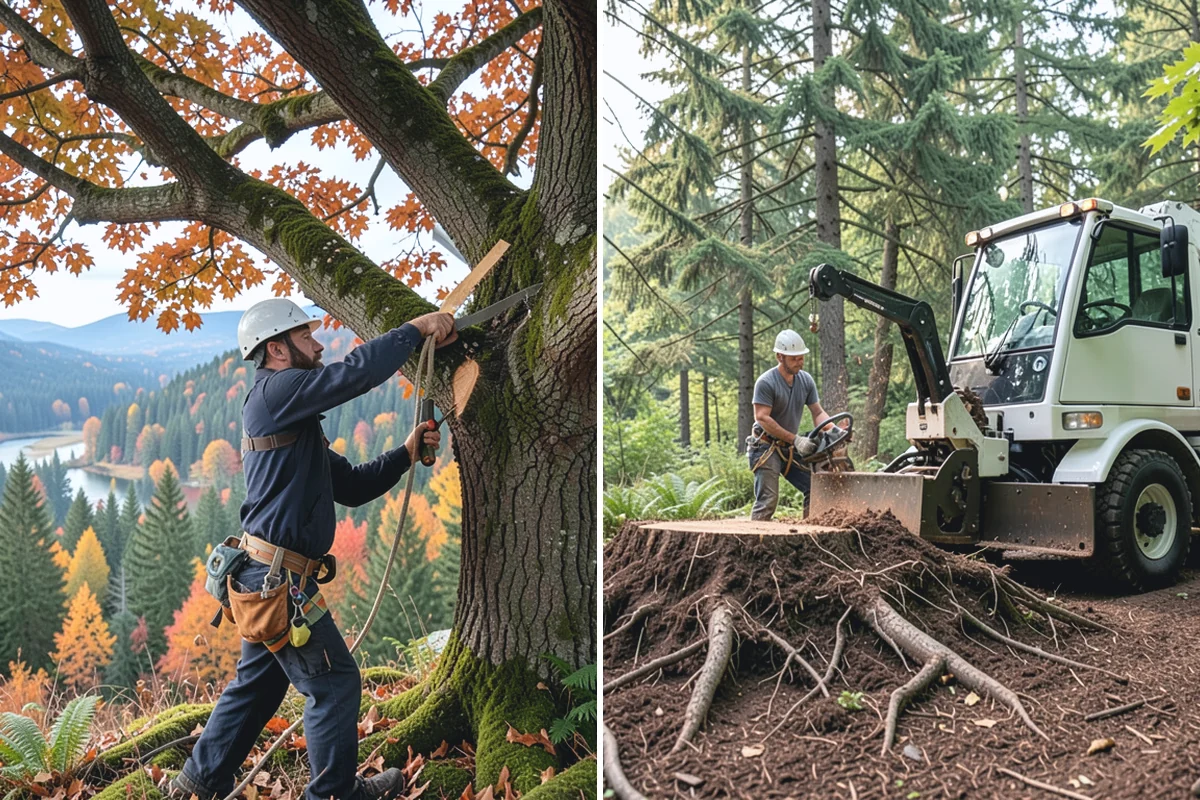 Sidewalk clearance pruning in Beaux Arts Village, King County, WA - Assess canopy condition and pruning objectives