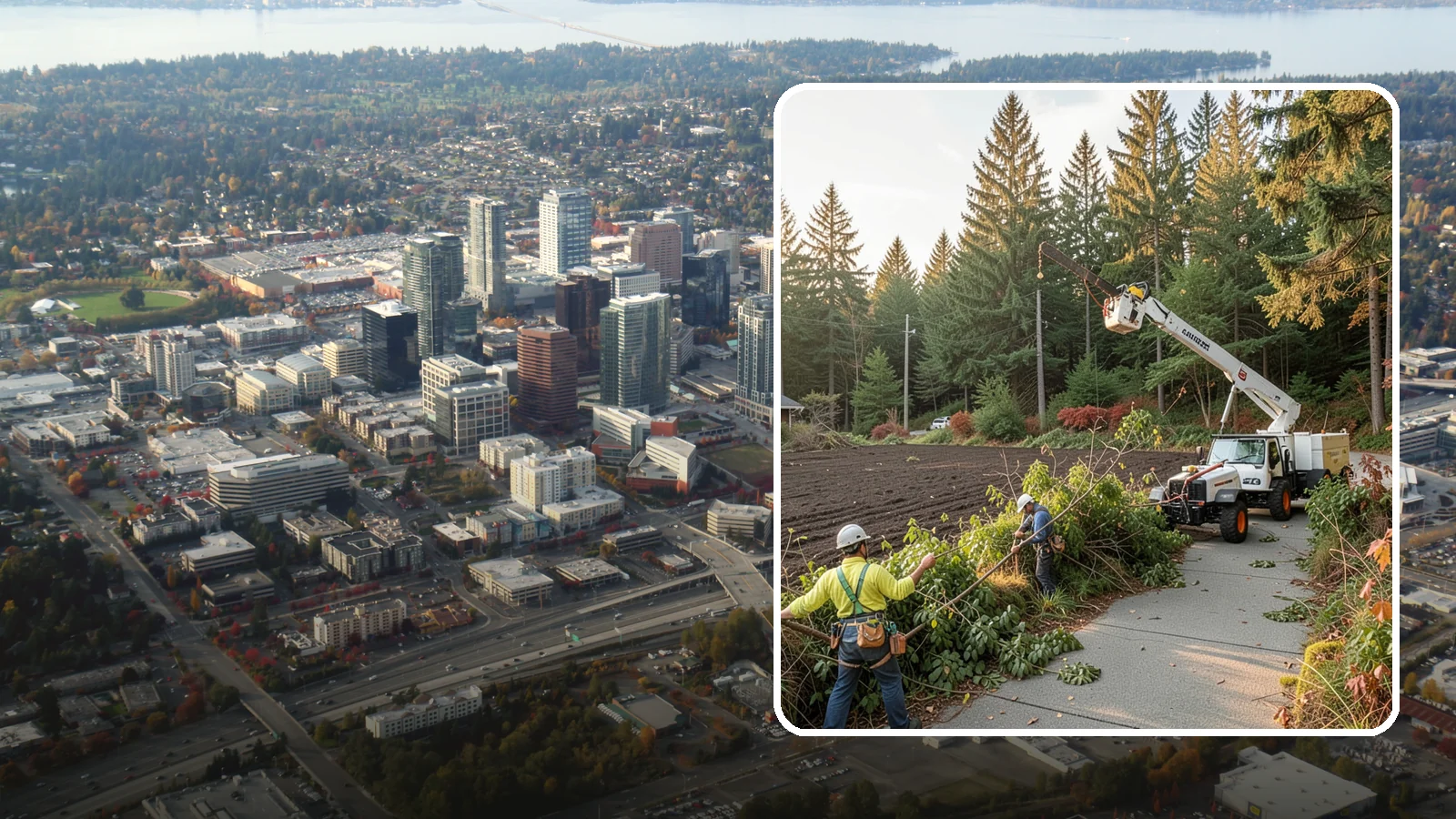 Sidewalk clearance pruning in Bellevue, King County, WA - Pruning to provide clearance over walkways.