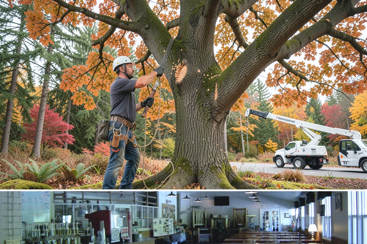 Sidewalk clearance pruning in Black Diamond, King County, WA - Work follows recognized arboricultural standards matched to specific site conditions but should avoid dormant seasons that may...