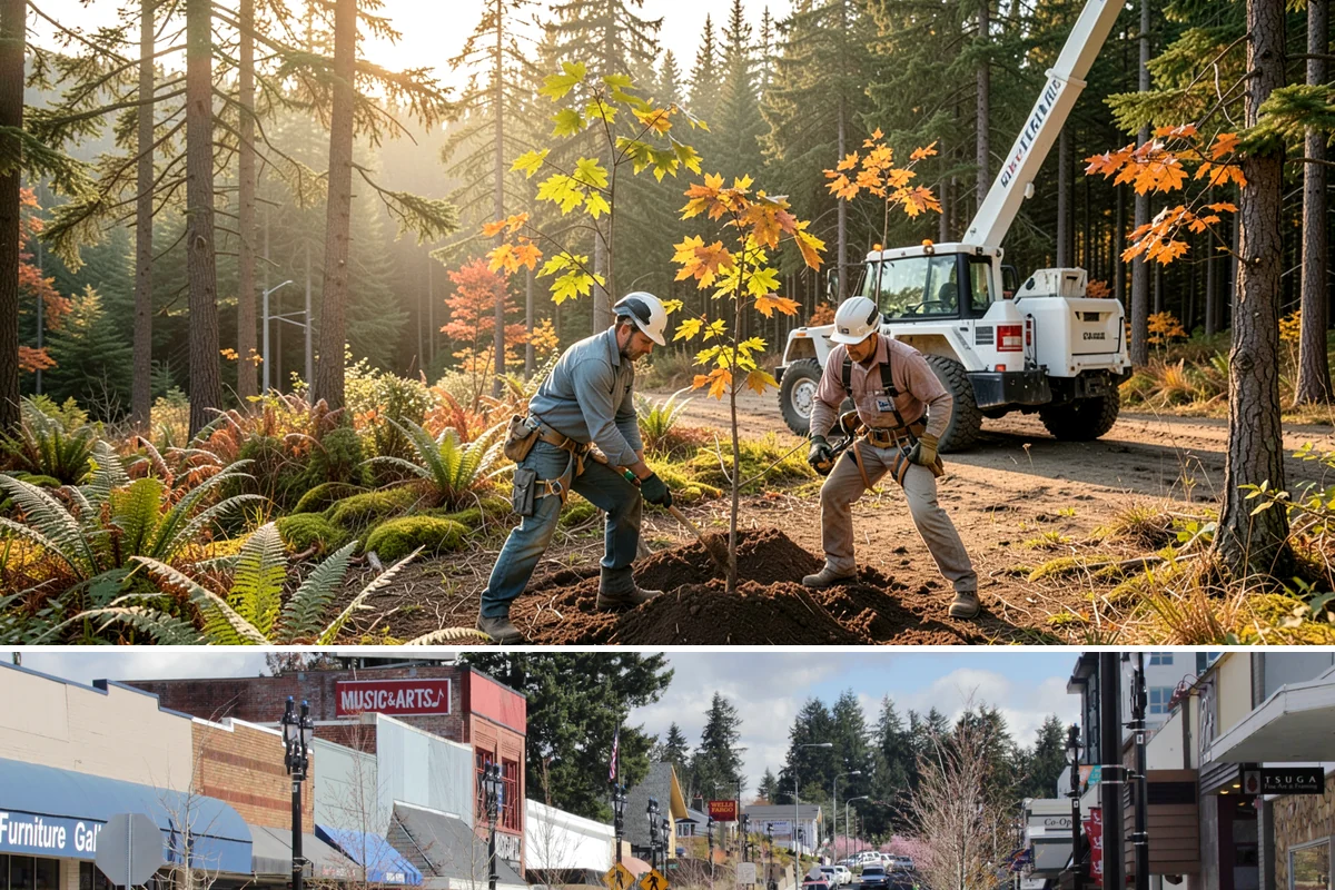 Sidewalk clearance pruning in Bothell, King County, WA - Work follows recognized arboricultural standards matched to specific site conditions but should avoid dormant seasons that may...