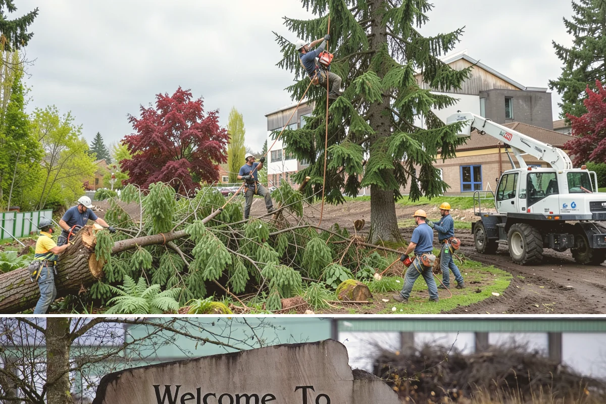 Sidewalk clearance pruning in Buckley, Pierce County, WA - Work follows recognized arboricultural standards matched to specific site conditions but should avoid dormant seasons that may...