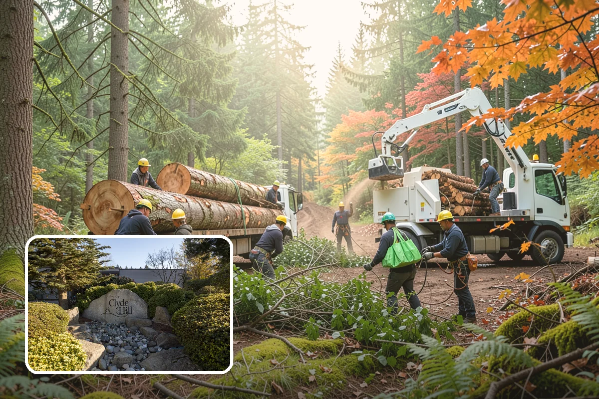 Sidewalk clearance pruning in Clyde Hill, King County, WA - Improves tree structure, health, and appearance
