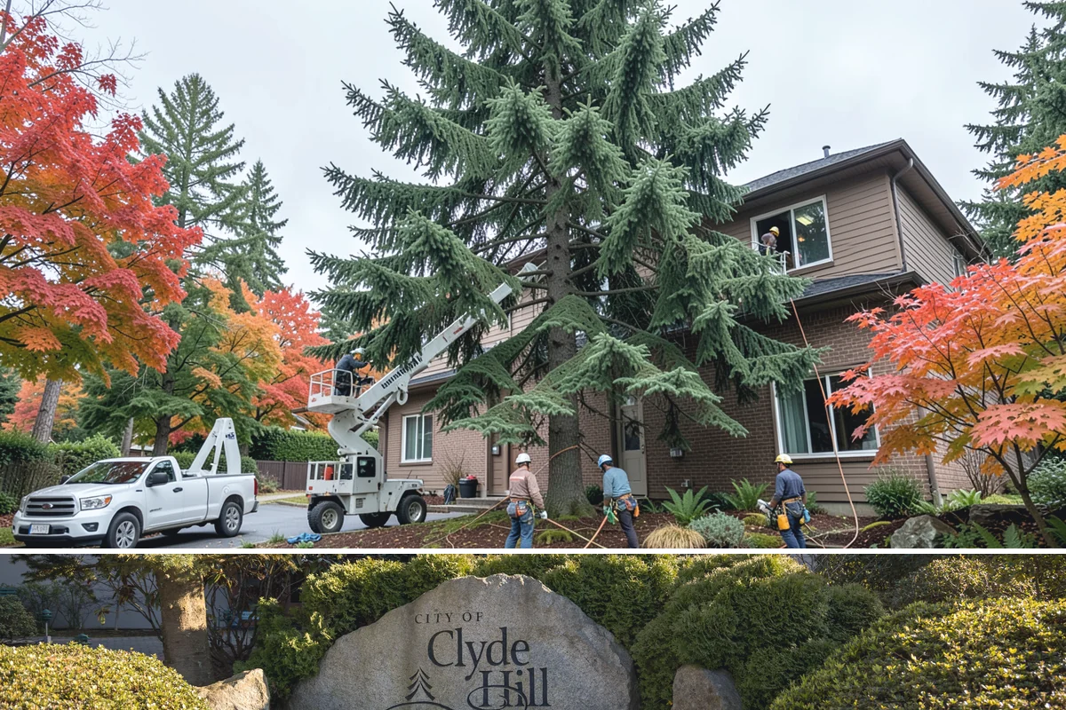 Sidewalk clearance pruning in Clyde Hill, King County, WA - Work follows recognized arboricultural standards matched to specific site conditions but should avoid dormant seasons that may...