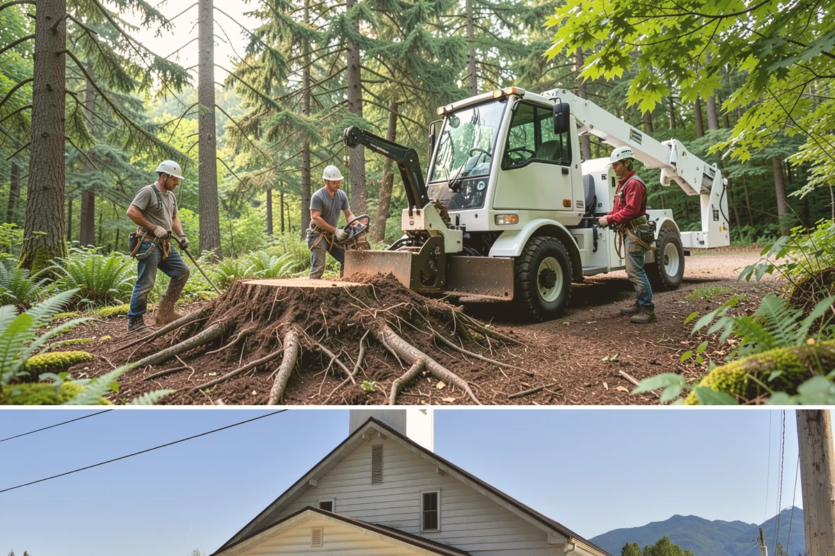 Sidewalk clearance pruning in Concrete, Skagit County, WA - Work follows recognized arboricultural standards matched to specific site conditions but should avoid dormant seasons that may...