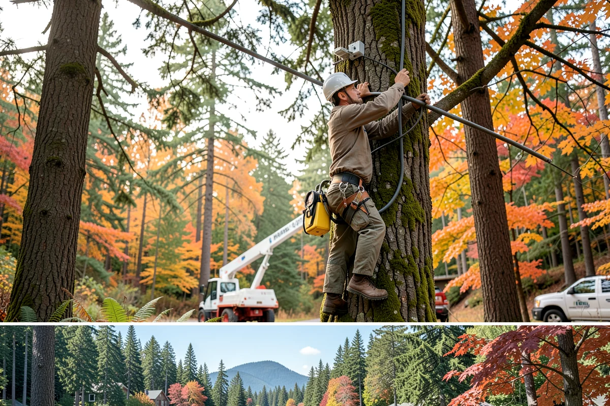 Sidewalk clearance pruning in Covington, King County, WA - Work follows recognized arboricultural standards matched to specific site conditions but should avoid dormant seasons that may...