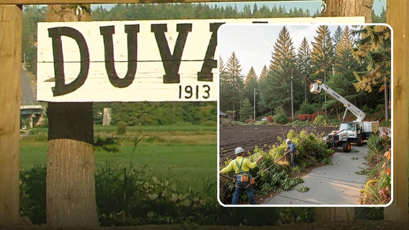 Sidewalk clearance pruning in Duvall, King County, WA - Pruning to provide clearance over walkways.