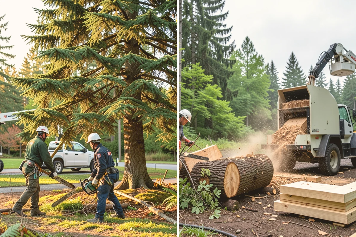 Sidewalk clearance pruning in Eatonville, Pierce County, WA - Assess canopy condition and pruning objectives