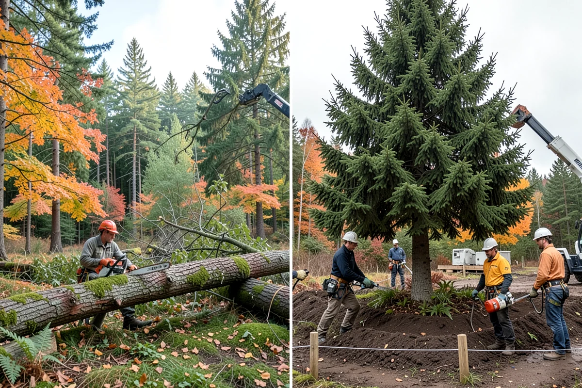 Sidewalk clearance pruning in Enumclaw, King County, WA - Assess canopy condition and pruning objectives