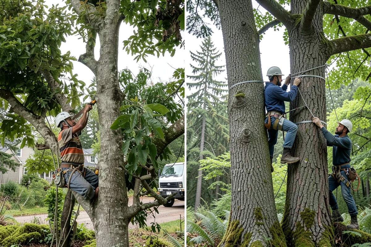 Sidewalk clearance pruning in Everett, Snohomish County, WA - Assess canopy condition and pruning objectives