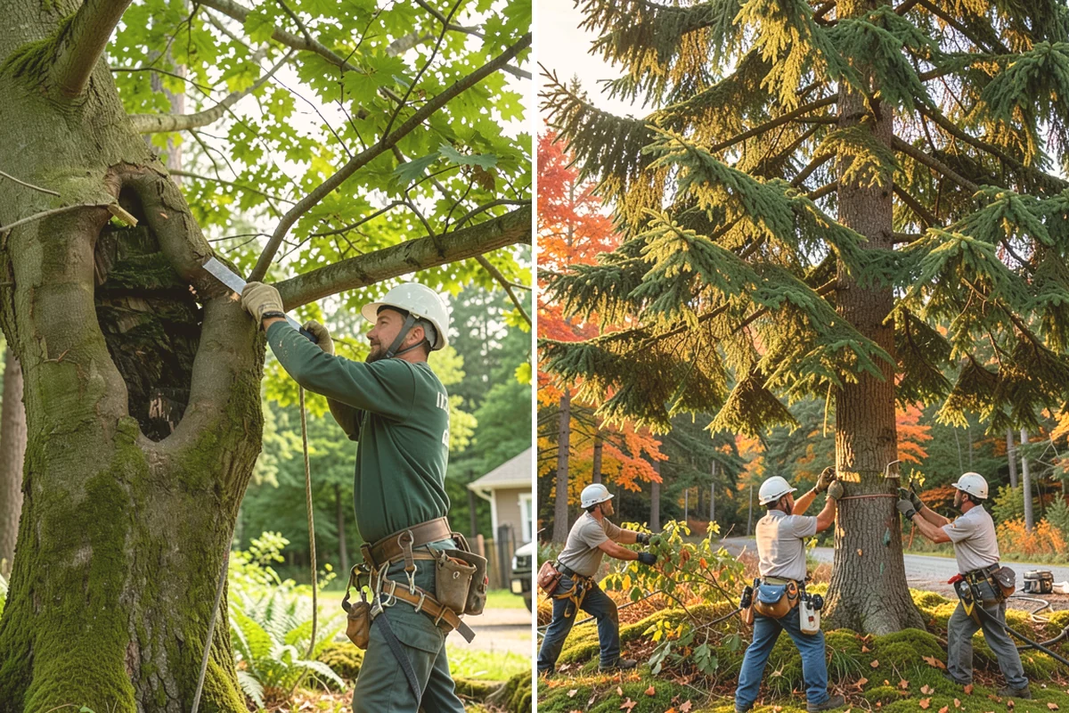 Sidewalk clearance pruning in Fife, Pierce County, WA - Assess canopy condition and pruning objectives