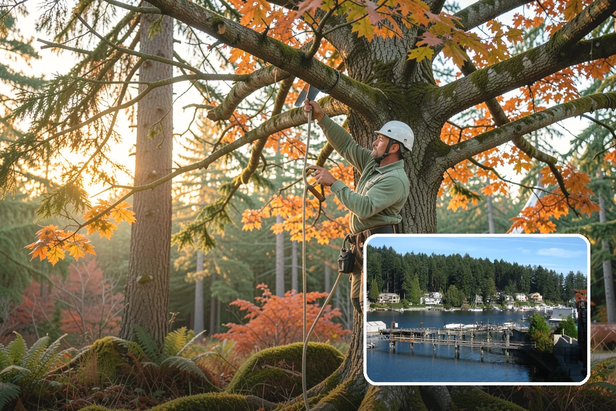 Sidewalk clearance pruning in Gig Harbor, Pierce County, WA - Improves tree structure, health, and appearance