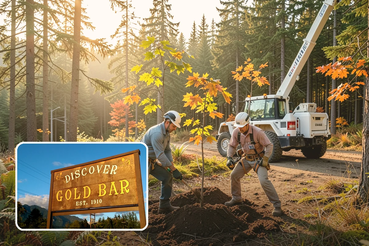 Sidewalk clearance pruning in Gold Bar, Snohomish County, WA - Improves tree structure, health, and appearance