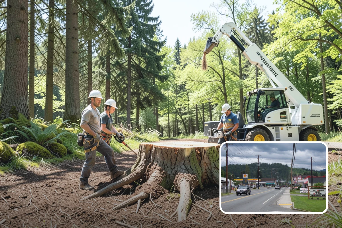 Sidewalk clearance pruning in Granite Falls, Snohomish County, WA - Improves tree structure, health, and appearance
