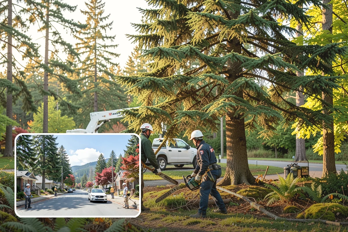 Sidewalk clearance pruning in Hunts Point, King County, WA - Improves tree structure, health, and appearance