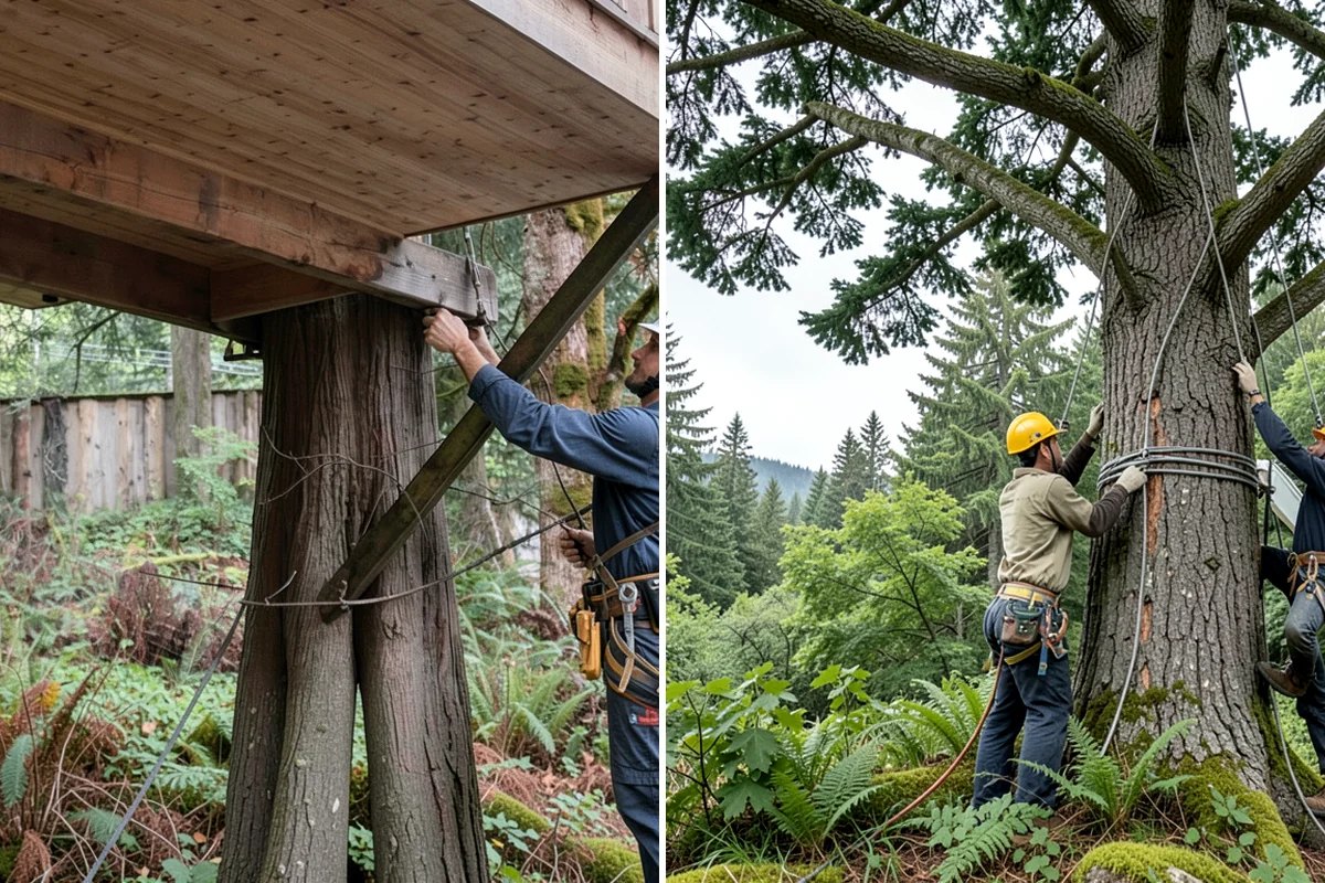 Sidewalk clearance pruning in Hunts Point, King County, WA - Assess canopy condition and pruning objectives