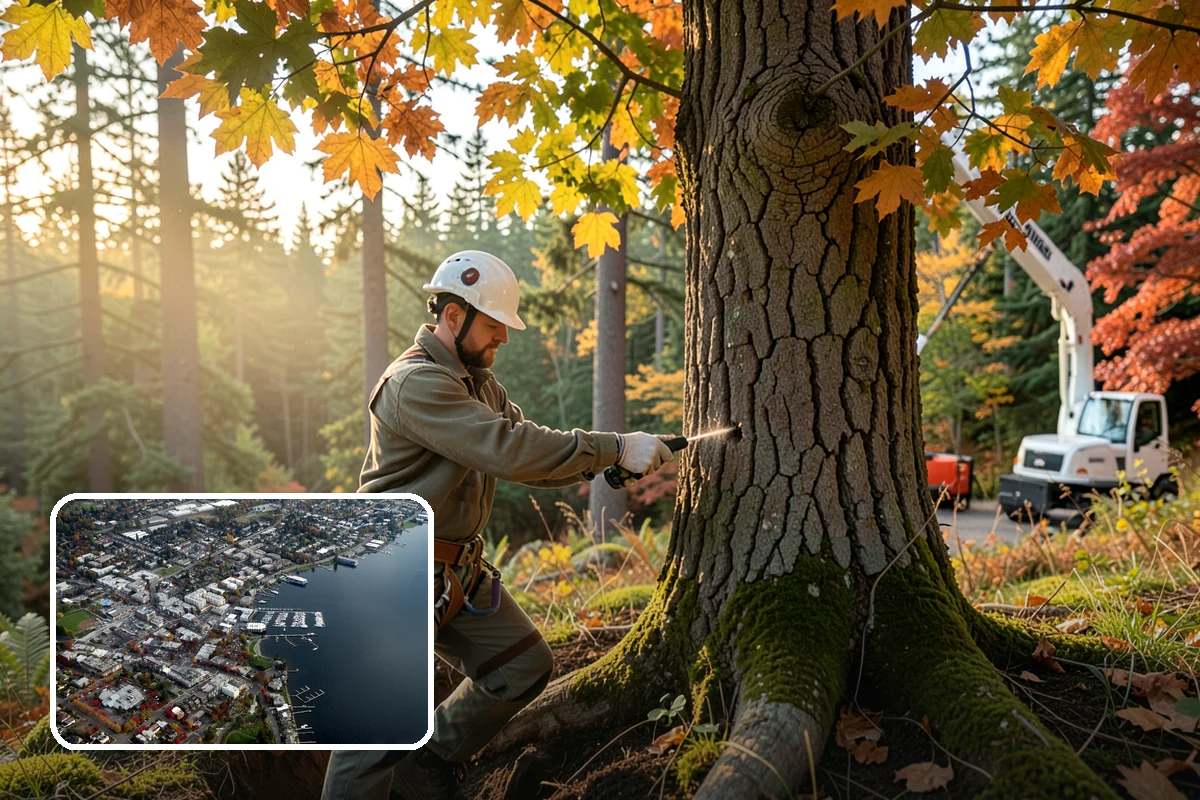 Sidewalk clearance pruning in Kirkland, King County, WA - Improves tree structure, health, and appearance