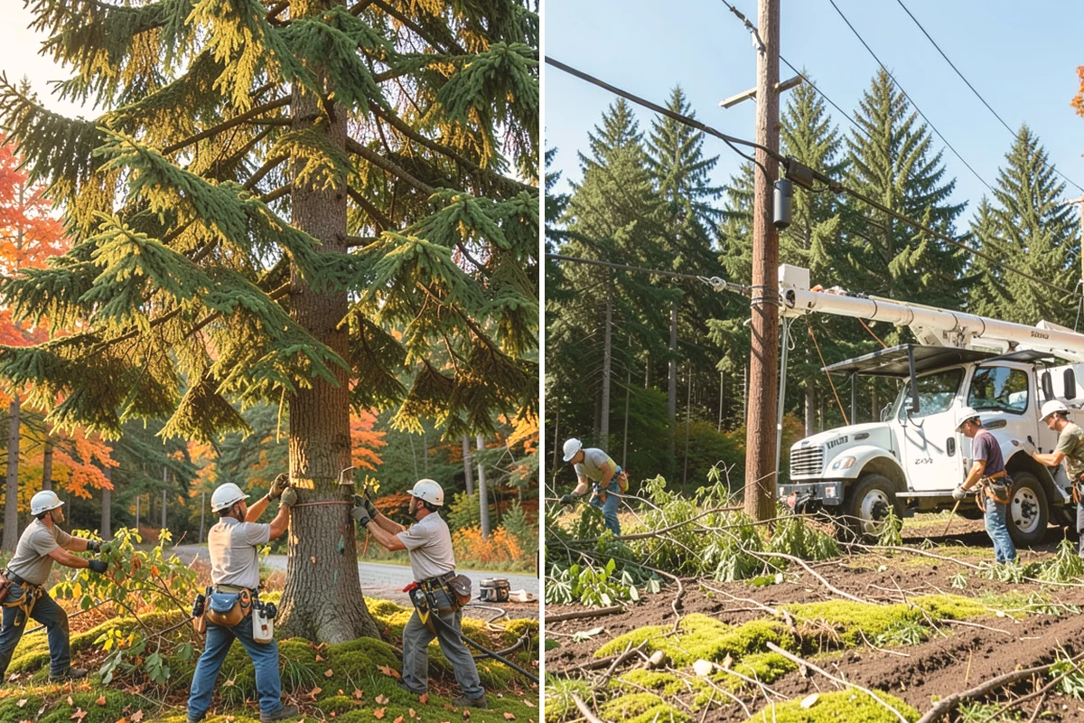 Sidewalk clearance pruning in Kirkland, King County, WA - Assess canopy condition and pruning objectives