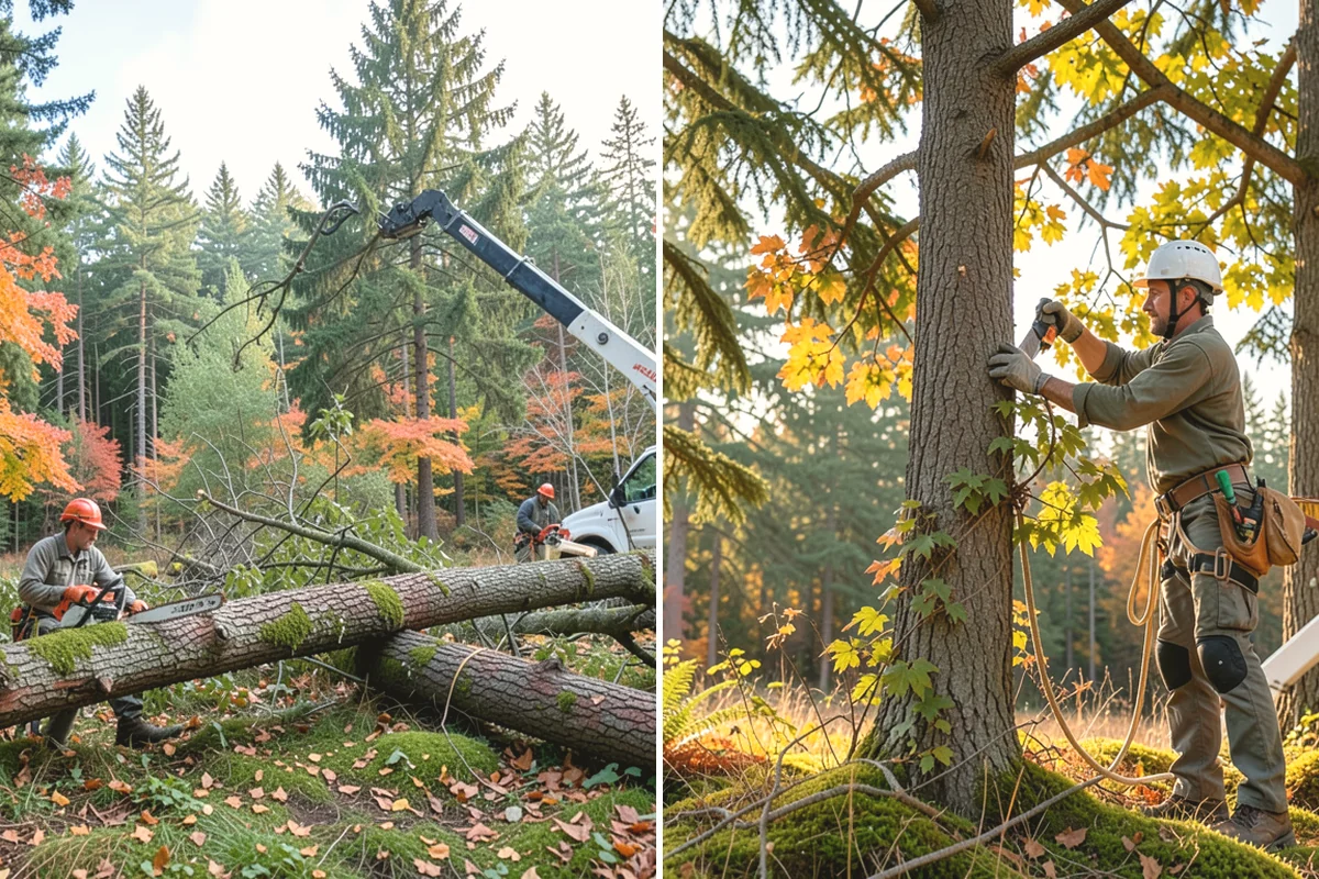 Sidewalk clearance pruning in La Conner, Skagit County, WA - Assess canopy condition and pruning objectives