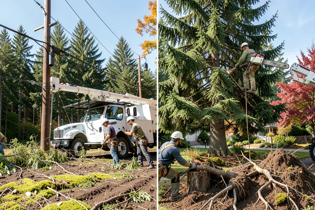 Sidewalk clearance pruning in Lake Forest Park, King County, WA - Assess canopy condition and pruning objectives