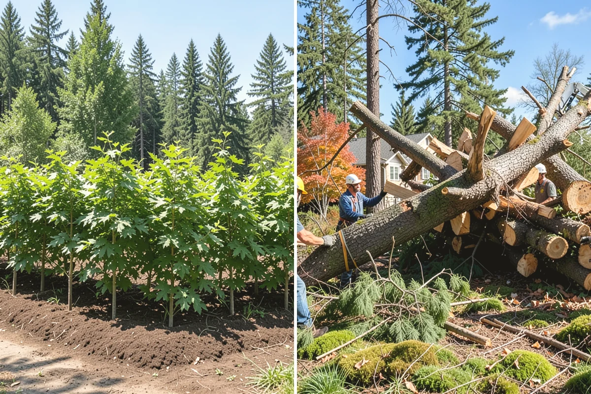 Sidewalk clearance pruning in Mercer Island, King County, WA - Assess canopy condition and pruning objectives