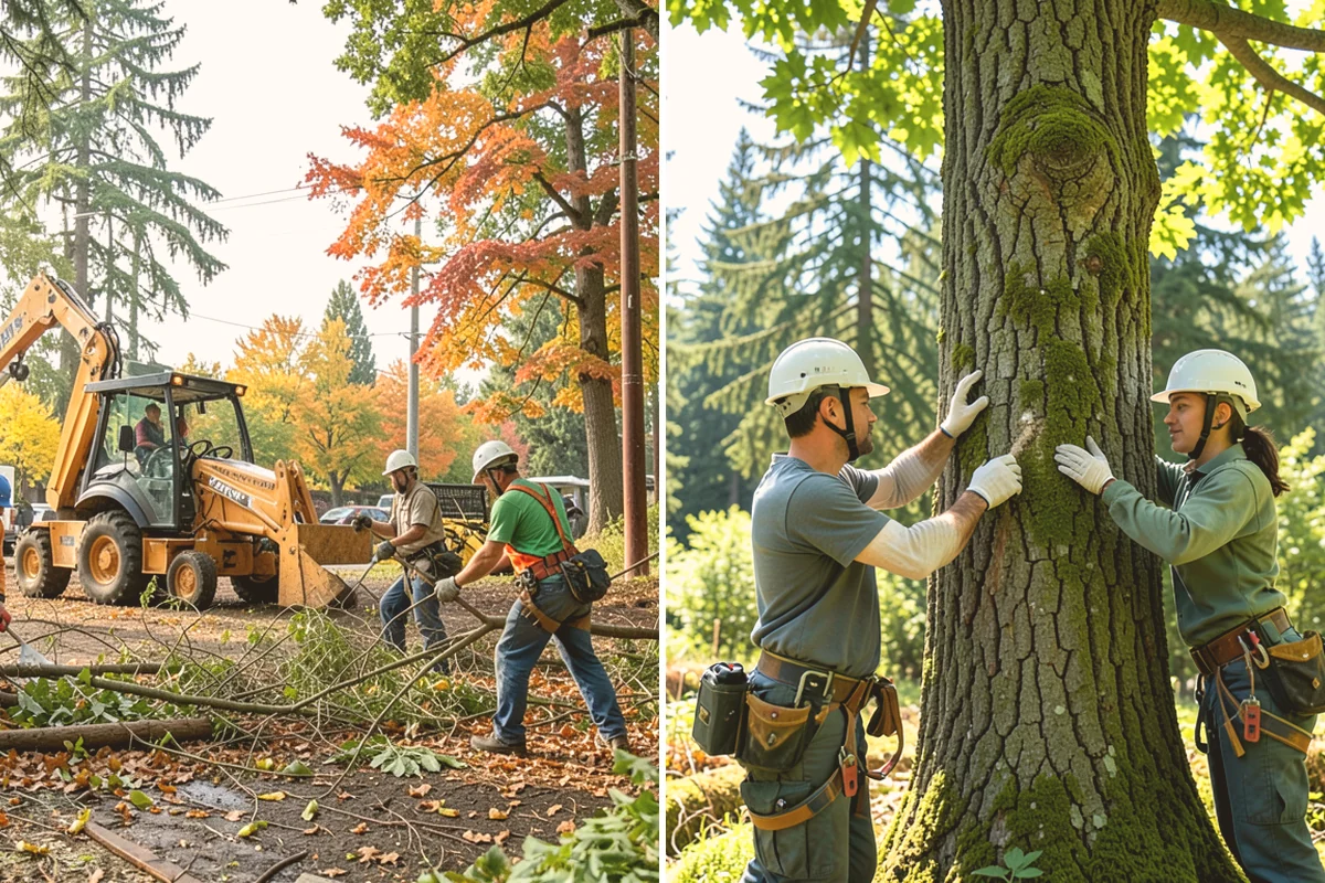 Sidewalk clearance pruning in Milton, King County, WA - Assess canopy condition and pruning objectives