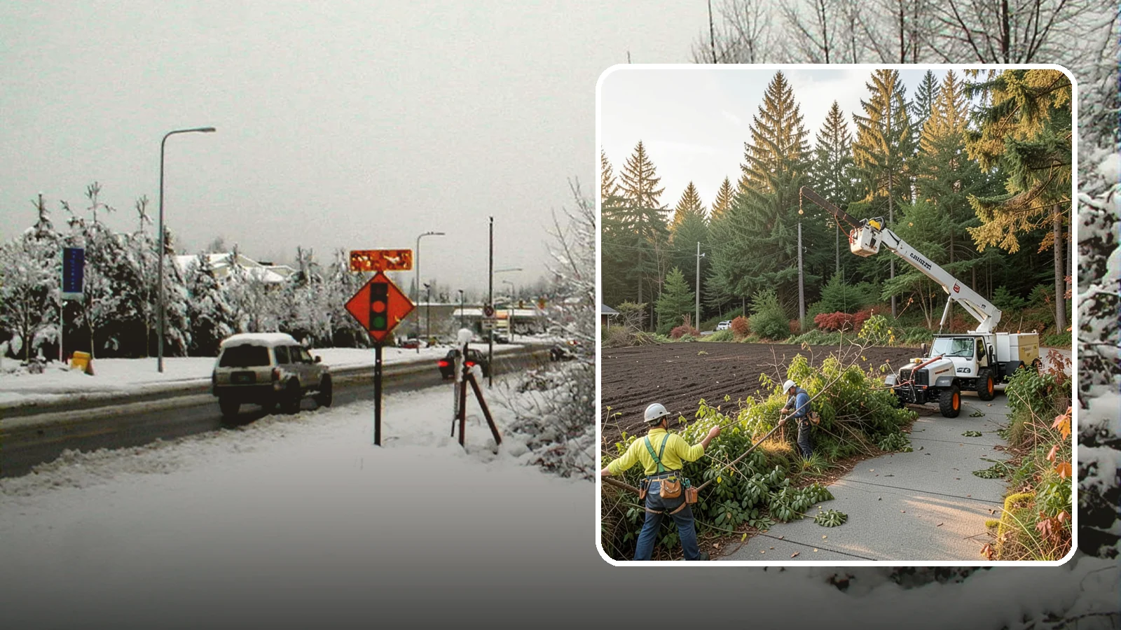 Sidewalk clearance pruning in Newcastle, King County, WA - Pruning to provide clearance over walkways.