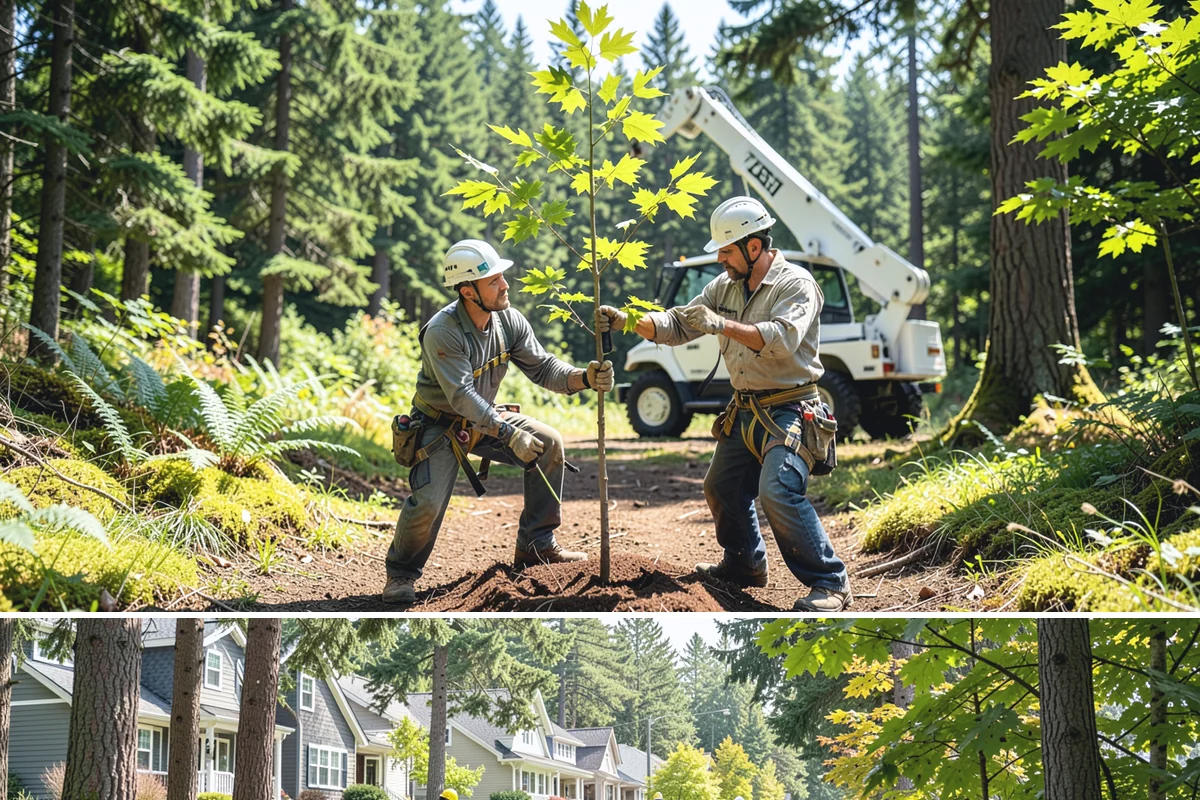 Sidewalk clearance pruning in Normandy Park, King County, WA - Work follows recognized arboricultural standards matched to specific site conditions but should avoid dormant seasons that may...